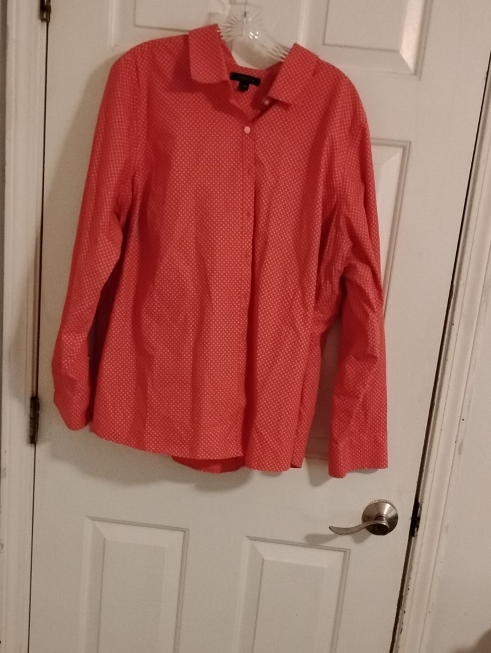 Lands' End Coral Dot Button-Down Shirt